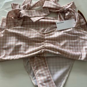 NWT Pink Gingham Reformation Bikini